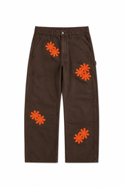 Brown & Orange Patch Denim
