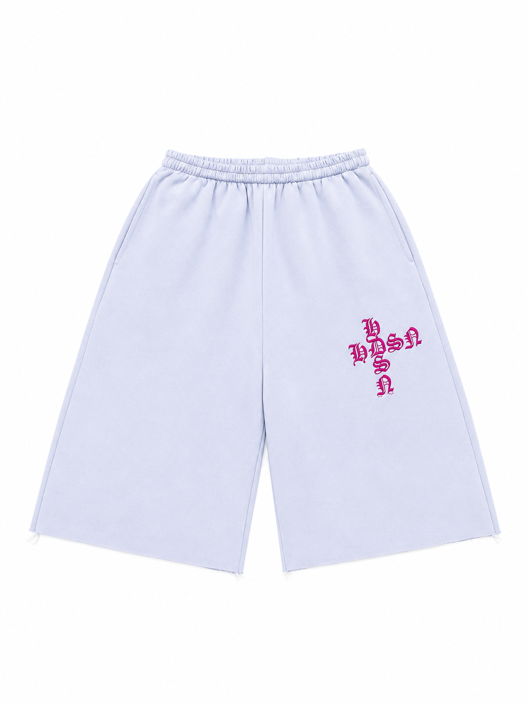 White & Pink Hudson 3/4 Shorts