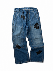 Blue & Black Patch Denim