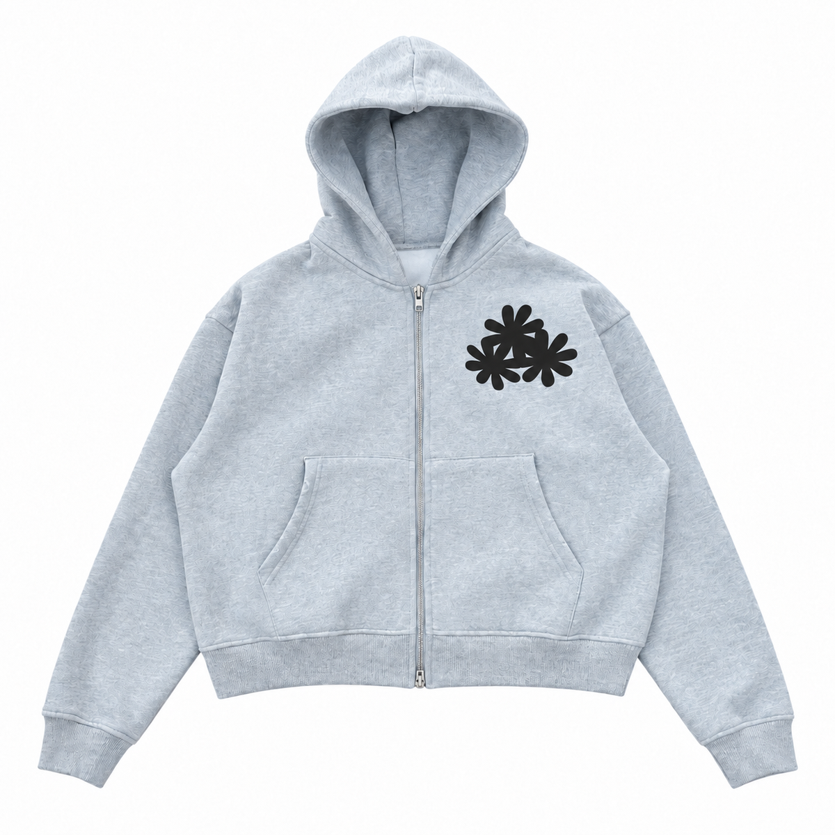 Grey/Black Patch Hoodie