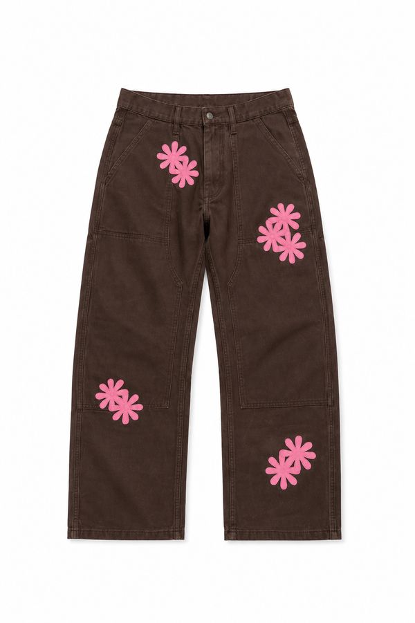 Brown & Pink Patch Denim