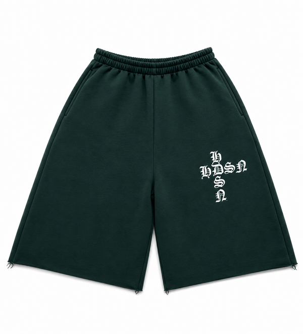Green & White Hudson 3/4 Shorts