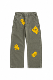 Green & Yellow Patch Denim