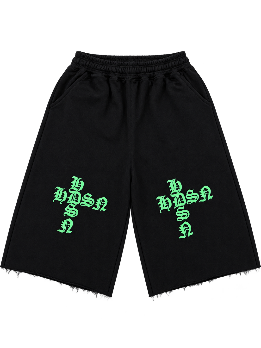 Black/Slime 3/4 Shorts