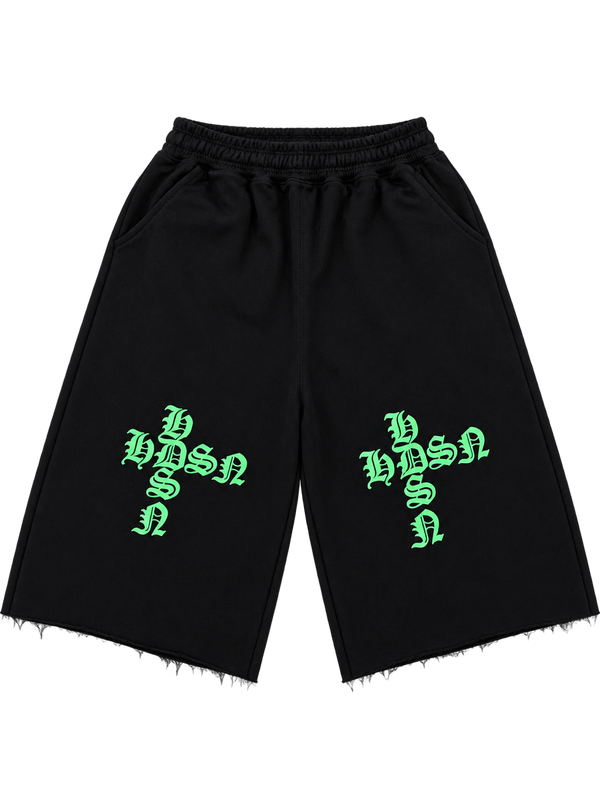 Black/Slime 3/4 Shorts