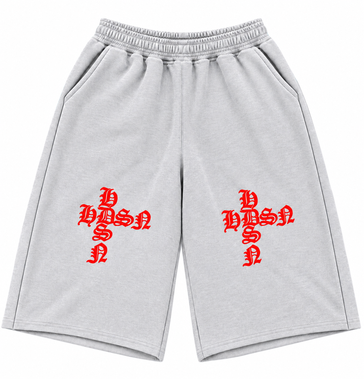 Grey/Red 3/4 Shorts