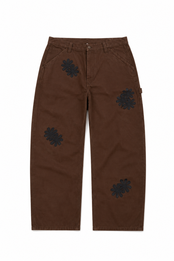 Brown & Black Patch Denim