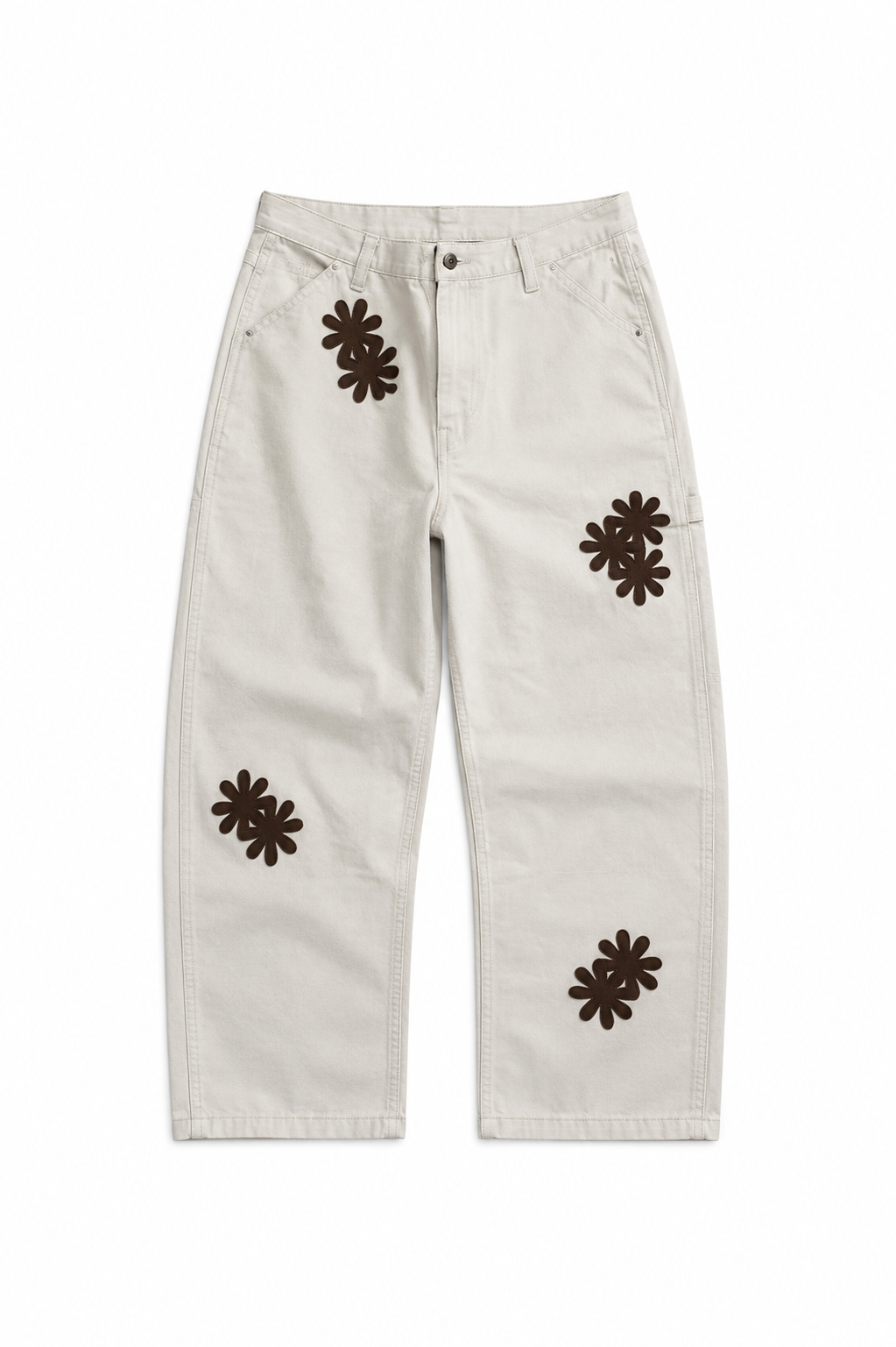 Khaki & Brown Patch Denim