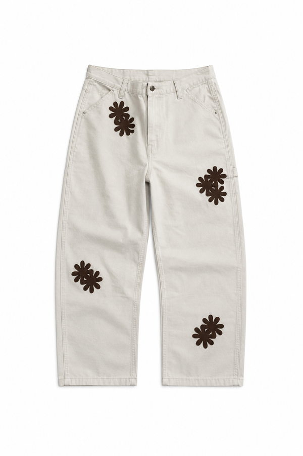 Khaki & Brown Patch Denim