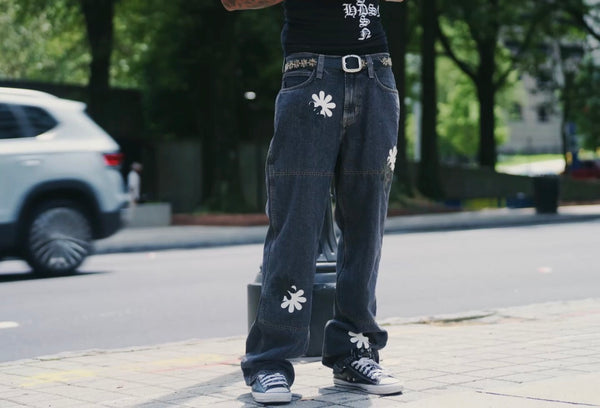 Black/Multi Petals Denim