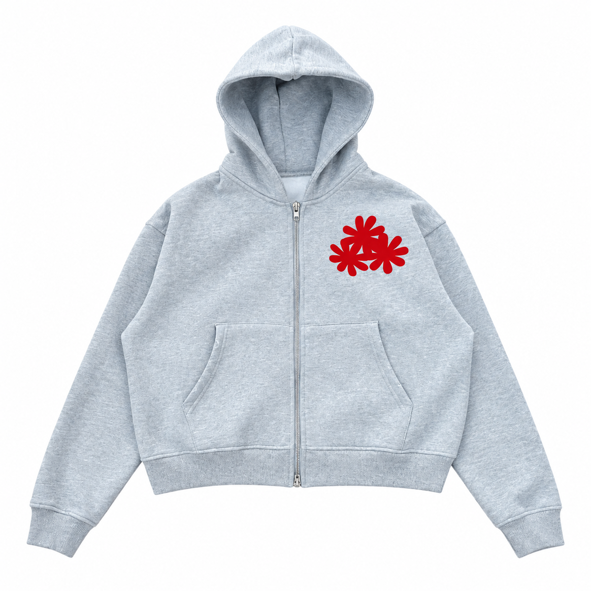 Grey/Red Patch Hoodie