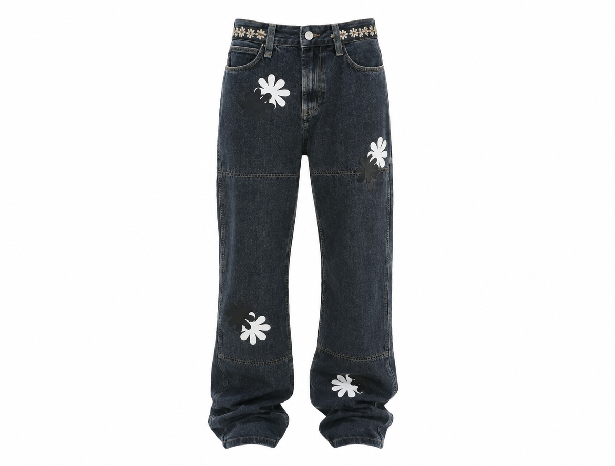 Black/Multi Petals Denim