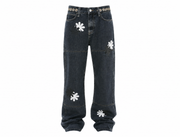Black/Multi Petals Denim