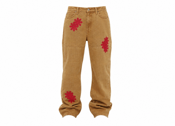 Khaki/Red Petals Denim