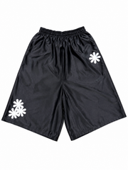 Black 3/4 Silk Shorts