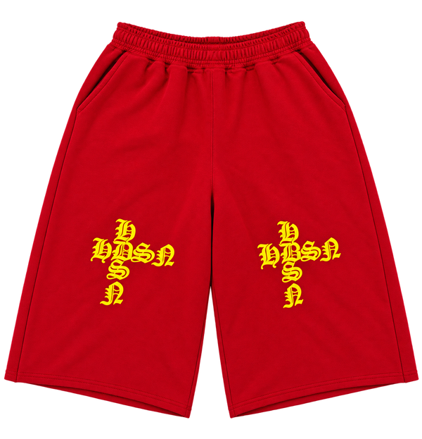 Red/Yellow 3/4 Shorts