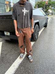 Brown & Black Patch Denim