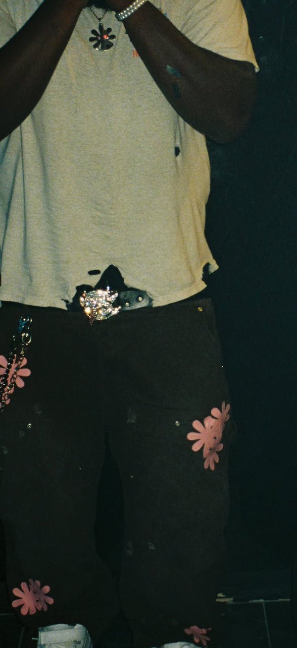 Brown & Pink Patch Denim