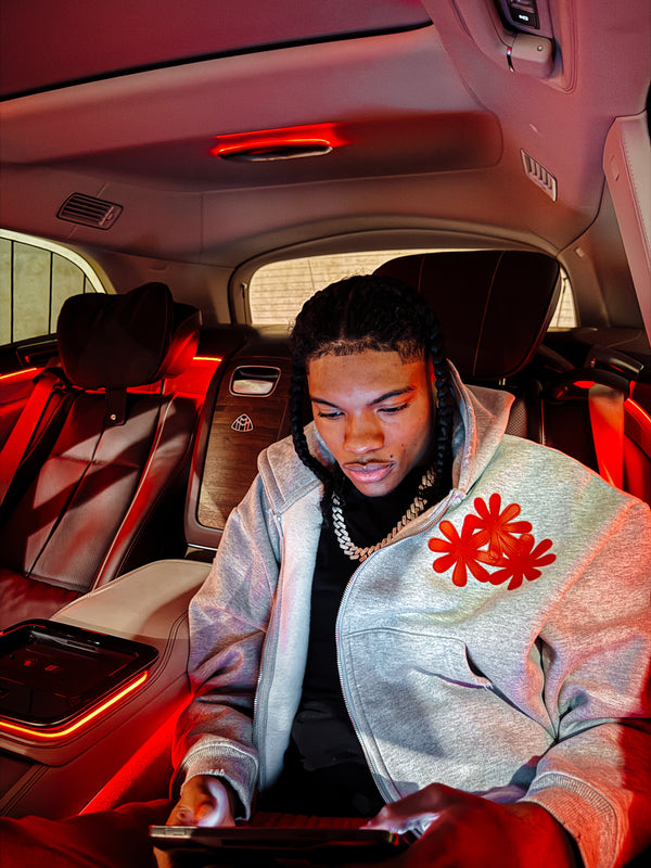 Grey/Red Patch Hoodie