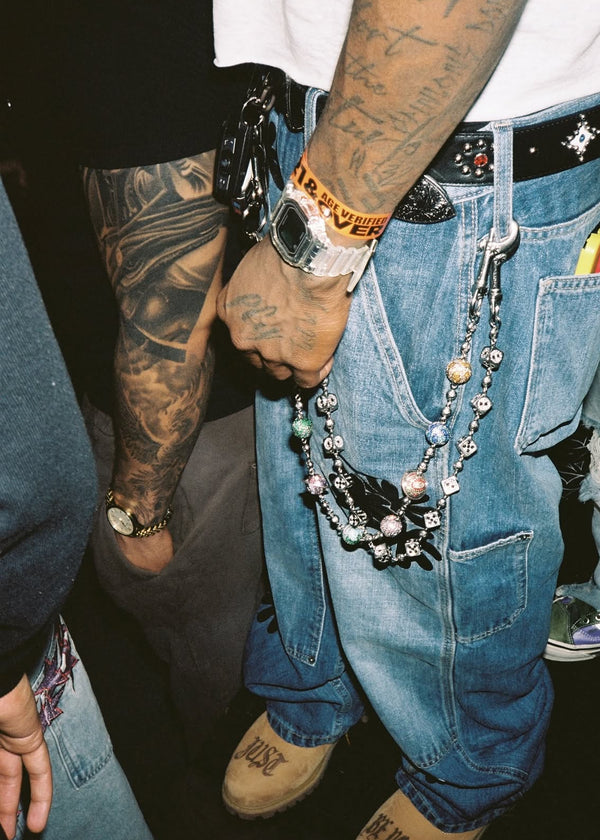 Blue & Black Patch Denim