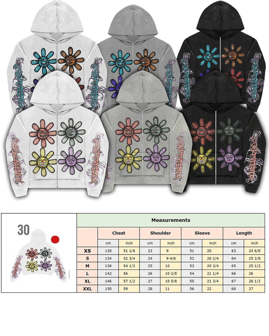 Black Rhinestone Mood Zip-Up Hoodie